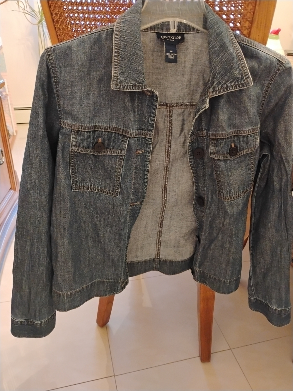 Anne Taylor Women's Denim Jacket - Blue